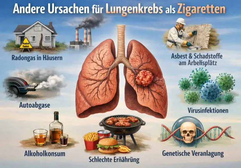 Andere Ursachen für Lungenkrebs als Zigaretten: Vollständiger Leitfaden zu Risiken, Prävention und Behandlung