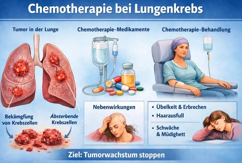 Chemotherapie bei Lungenkrebs: Wirkung, Ablauf, Nebenwirkungen und moderne Therapieansätze