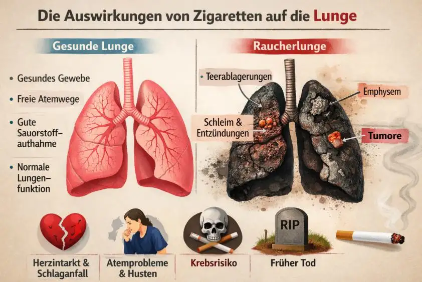 Die Auswirkungen von Zigaretten auf die Lunge: Risiken, Symptome und wirksame Prävention