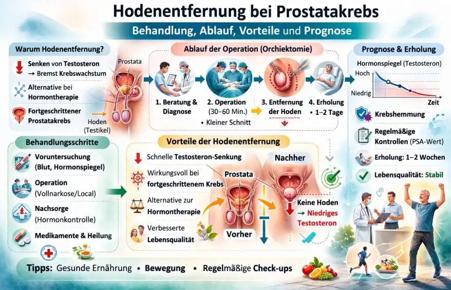 Hodenentfernung bei Prostatakrebs: Behandlung, Ablauf, Vorteile und Prognose