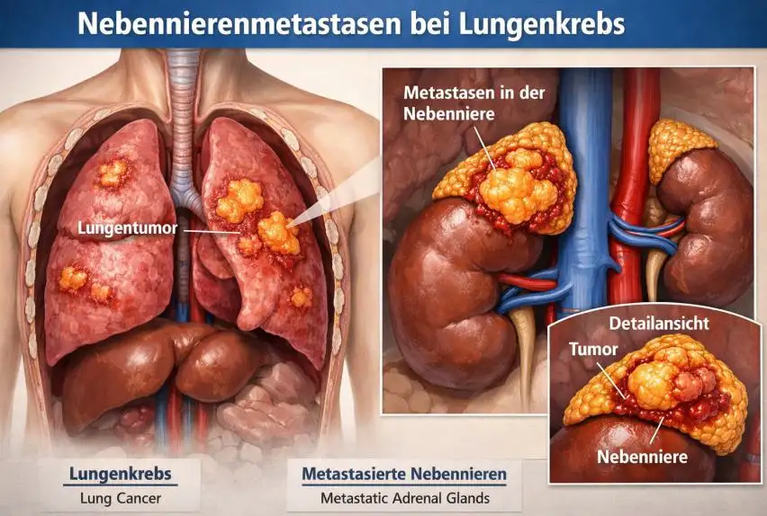 Nebennierenmetastasen bei Lungenkrebs: Ursachen, Symptome, Behandlung und Prognose verständlich erklärt