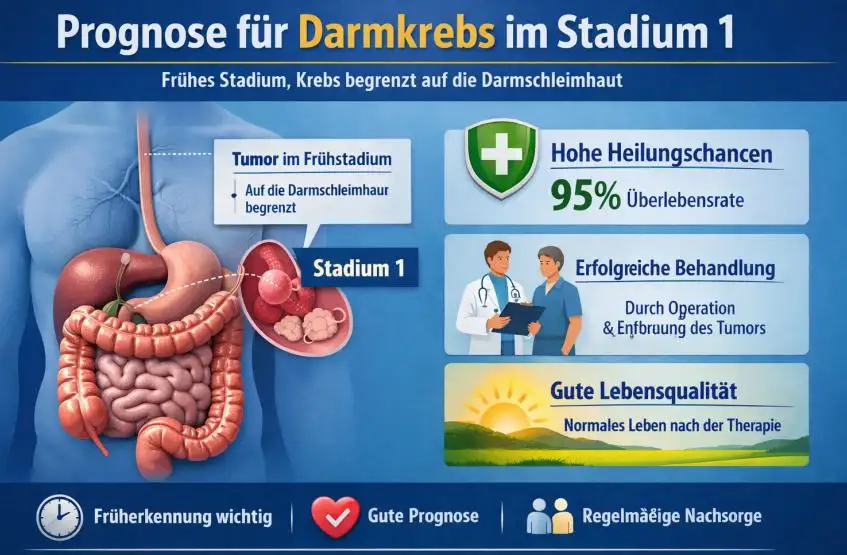 Prognose für Darmkrebs im Stadium 1: Symptome, Behandlung und Überlebenschancen